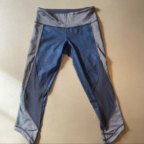 Lululemon Wunder Under Cropped Leggings Sashiko - Picture 3 of 9